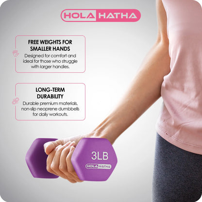 HolaHatha Neoprene Dumbbell Weight Set with Rack (Black), 112.5 lb