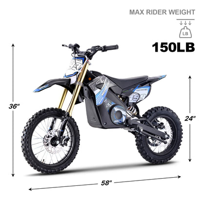 MotoTec 48v Pro Electric Dirt Bike 1800w Lithium Green