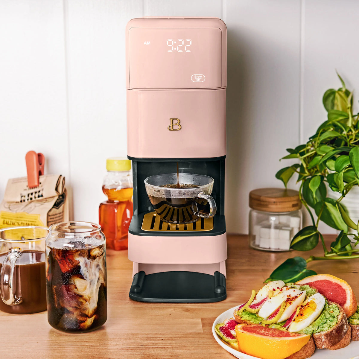 Beautiful Perfect Grind�?Programmable Single Serve Coffee Maker, White Icing by Drew Barrymore