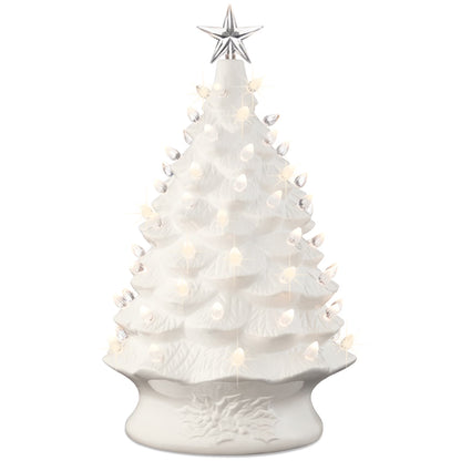 Best Choice Products 24in X-Large Pre-Lit Ceramic Christmas Tree Decor w/ 74 Multicolor Bulbs, LED Light - Green