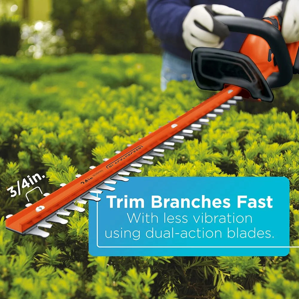 BLACK+DECKER 40V MAX* Cordless Hedge Trimmer, 24-Inch, (LHT2436)
