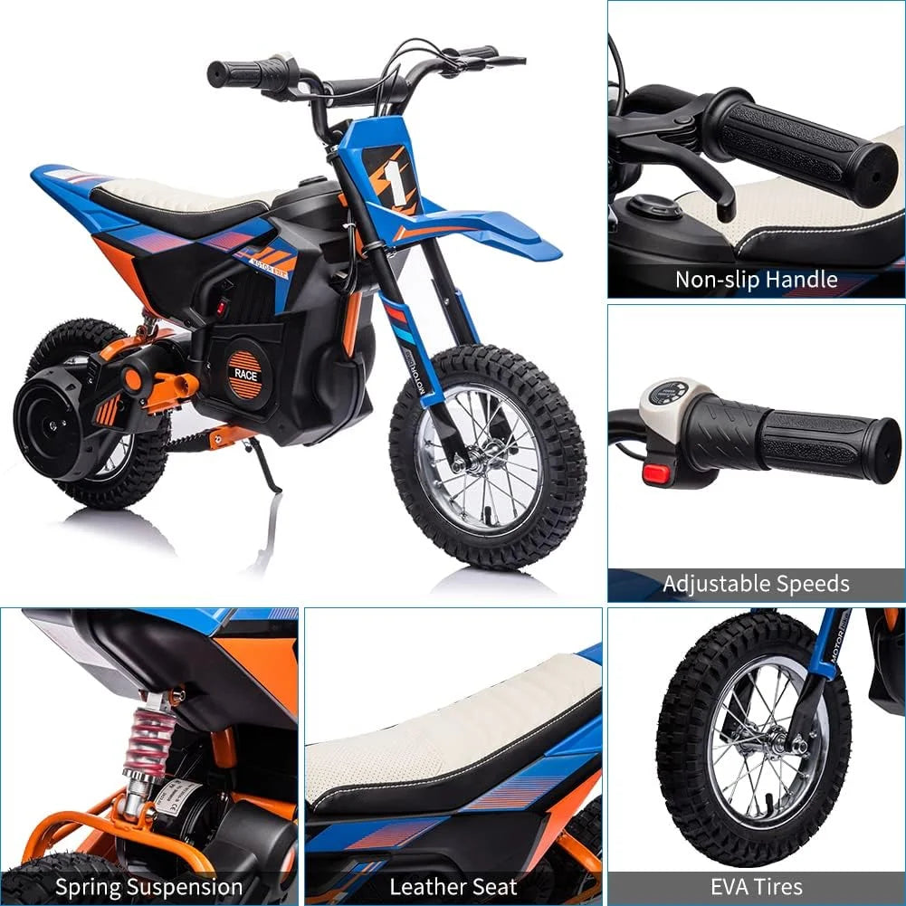 Nasitip Electric 350W Dirt Bike for Kids 8-16 year - Black