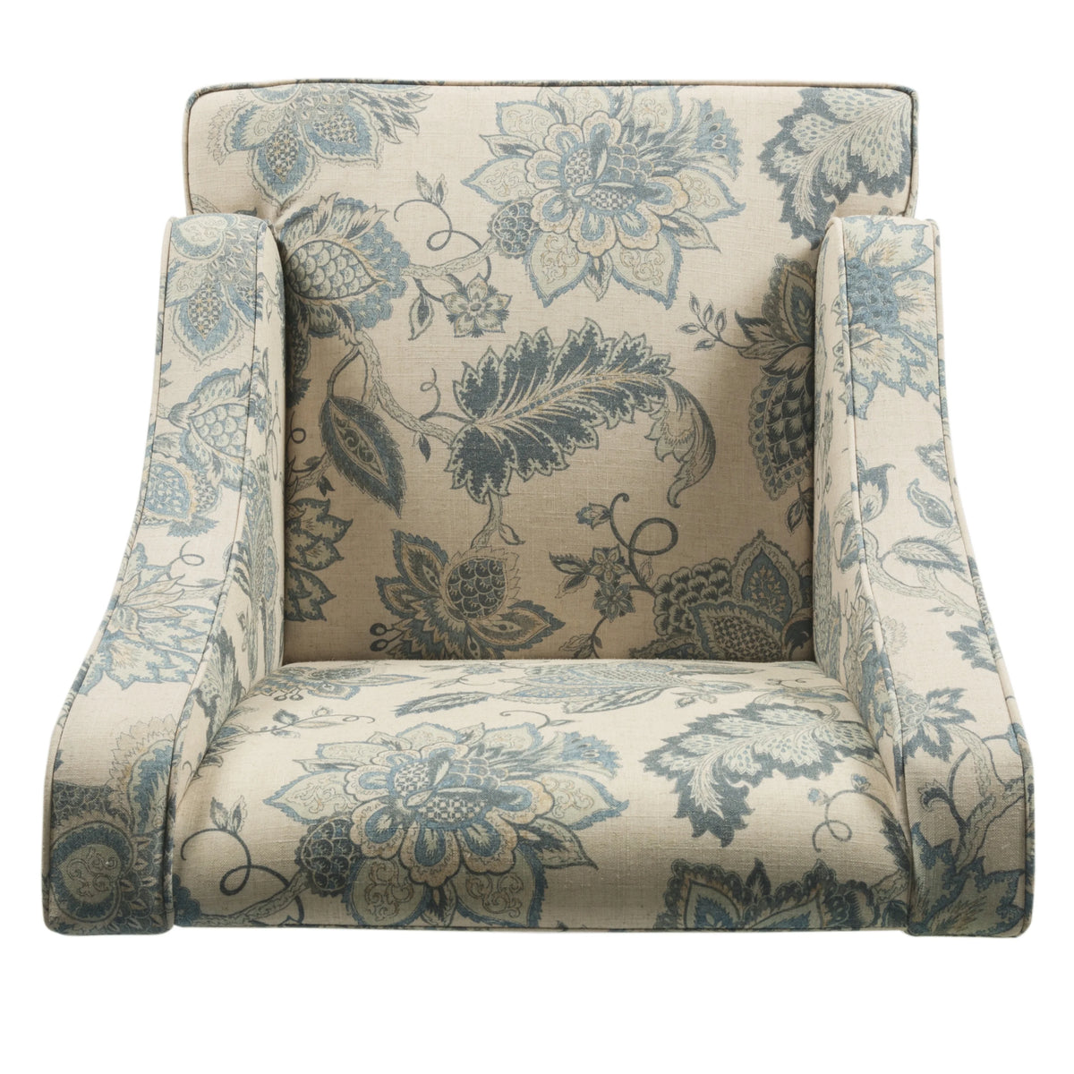 HomePop Classic Swoop Accent Chair - Blue and White Damask