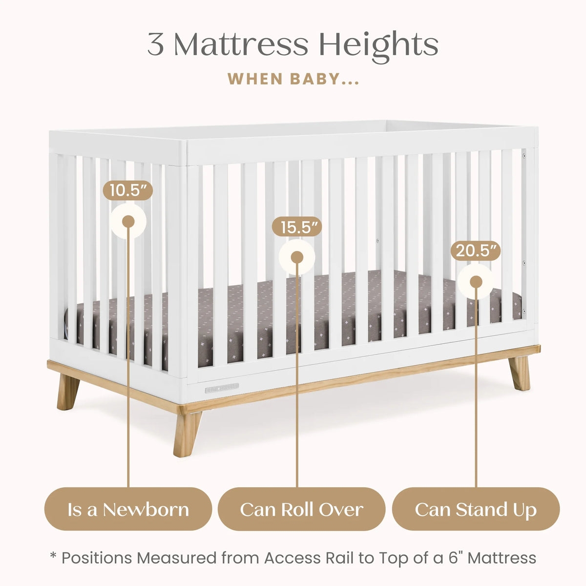 Delta Children Frankie 4-in-1 Convertible Crib - Greenguard Gold Certified, Black with Natural