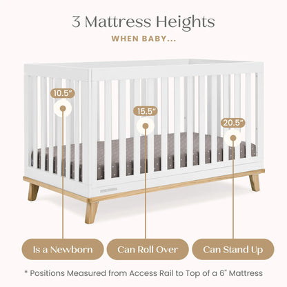 Delta Children Frankie 4-in-1 Convertible Crib - Greenguard Gold Certified, Black with Natural
