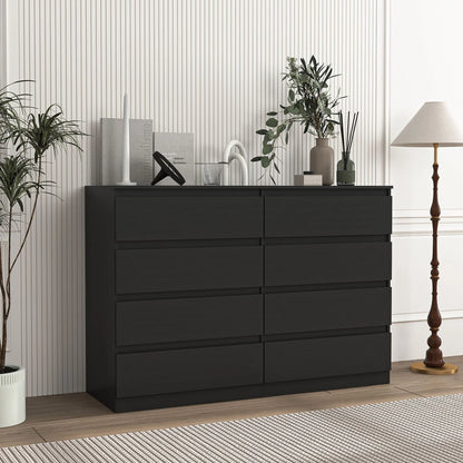 Resenkos Modern Mid Century 6 Drawer Wide Dressers Chests for Bedroom, Chest of Drawer Organizer Grey