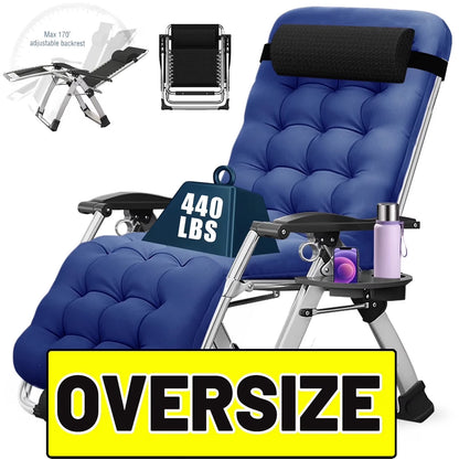 NAIZEA 2 Pack Zero Gravity Chair, Foldable Portable Lawn Recliner with Cushion, Headrest, Cup Holder, Black