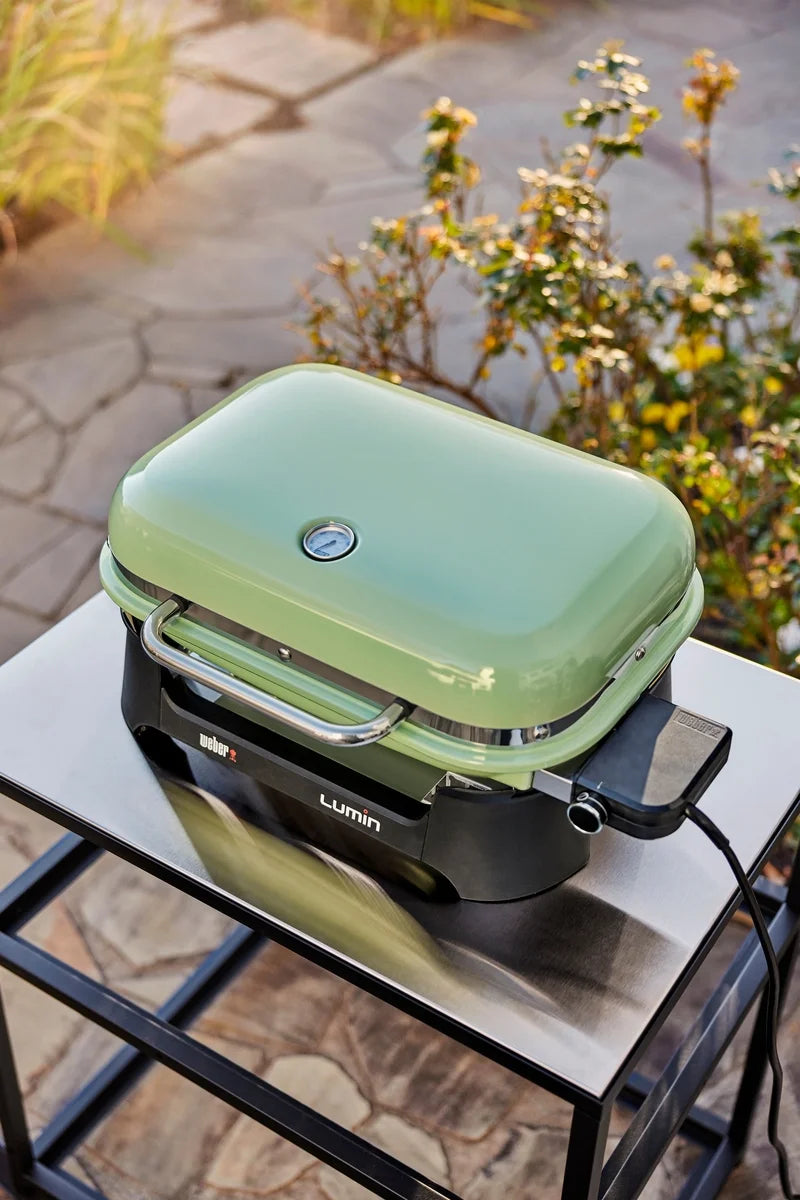 Weber Lumin Electric Grill Seafoam Green