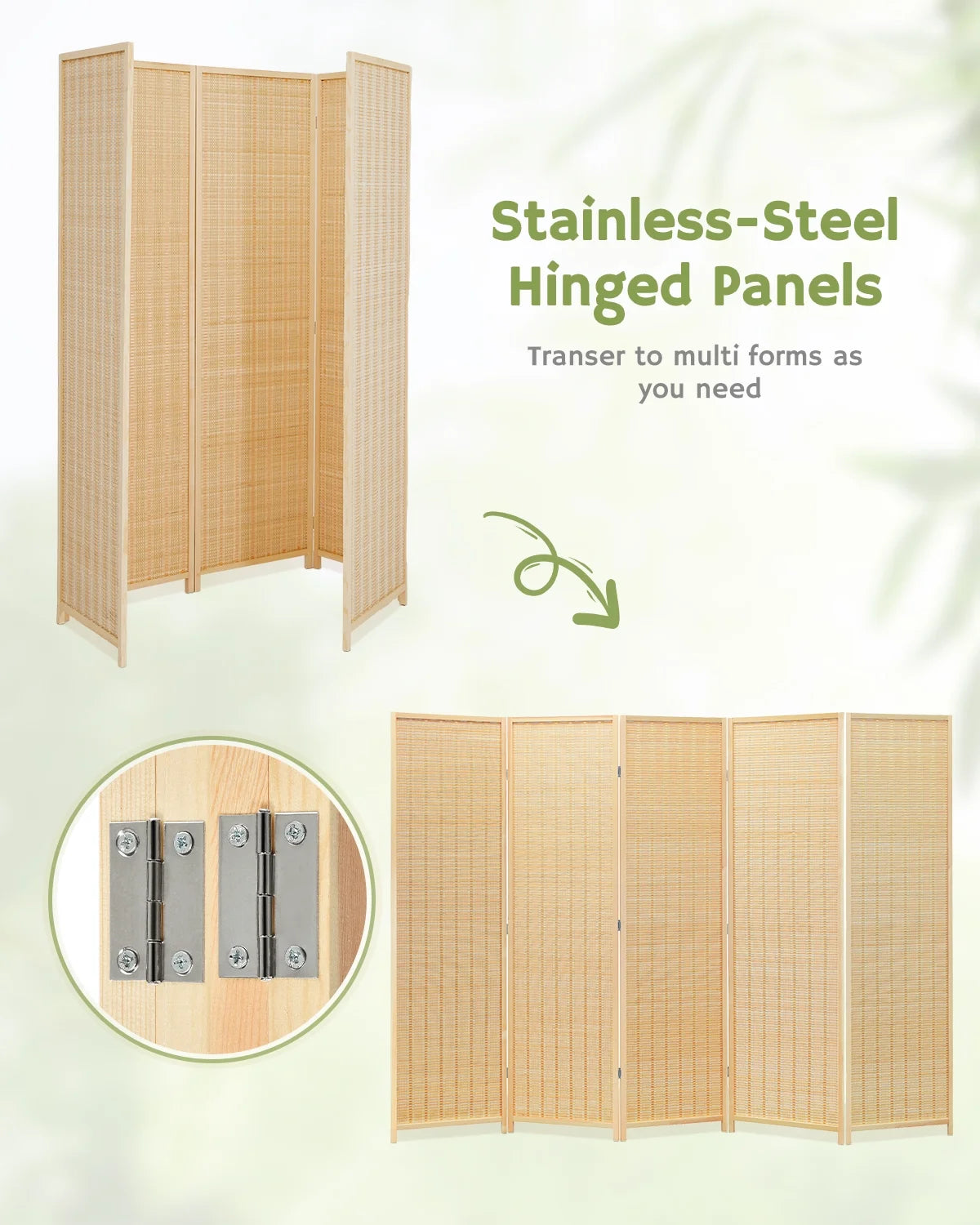 JOSTYLE 4-Panel Room Divider 6ft Tall Extra Wide Folding Privacy Screen with Diamond Double-Weave Divider for Room Separation Freestanding Red Brown