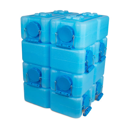 WaterBrick Stackable 3.5 Gallon Blue Water & Food Storage Container - 8 Pack