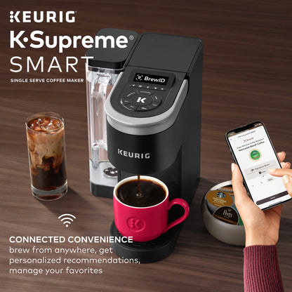 Keurig K-Supreme SMART Coffee Maker, MultiStream Technology, Brews 6-12oz Cup Sizes, Black