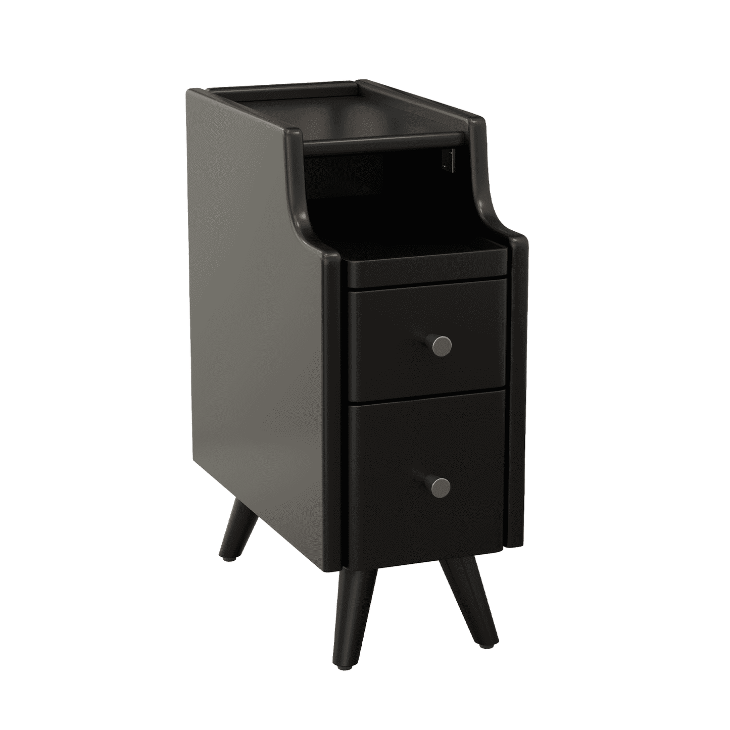 Small Nightstand,Solid Wood Nightstand with Drawers, Walnut Bedside Table for Bedroom