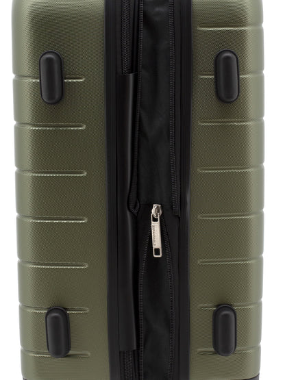 Wrangler 3 Piece Luggage Set with Cup Holder and USB Port, Olive Green