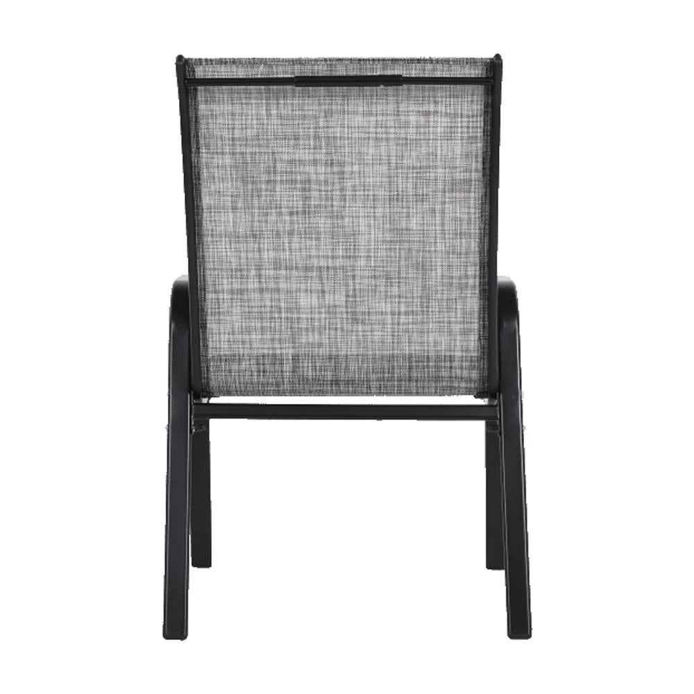 4 Piece Patio Chairs, Outdoor Camping Chairs with Breathable Textilene Fabric, Set of 2 Garden Chairs with Armrest High Backrest for Garden Patio Pool Beach Yard Space Saving ( Brown)