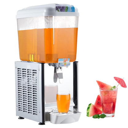 TROPOW Commercial Beverage Dispenser, 2 Tanks ,Juice Dispenser, 380W Stainless Steel Food Grade Lemonade Dispenser With Thermostat Controller, Drink Dispensers for Parties Restaurant