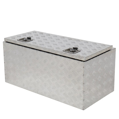 GZXS 36" Aluminum Storage Box Truck Underbody Toolbox Trailer RV Tool Heavy Duty Aluminum Tool RV ATV Trailer Storage Boxes W/Locks Keys Silver (36" x 18" x 17")