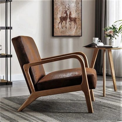 US Pride Furniture Glostrup Mid-Century Modern Vintage Armchair Brown