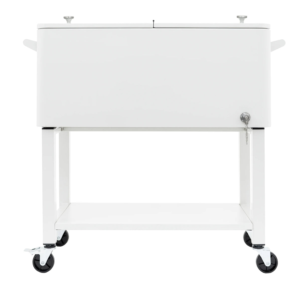 Permasteel 80-Qt Outdoor Steel Patio Cooler with Removable Basin, Rolling Cooler with Wheels, Teal Green
