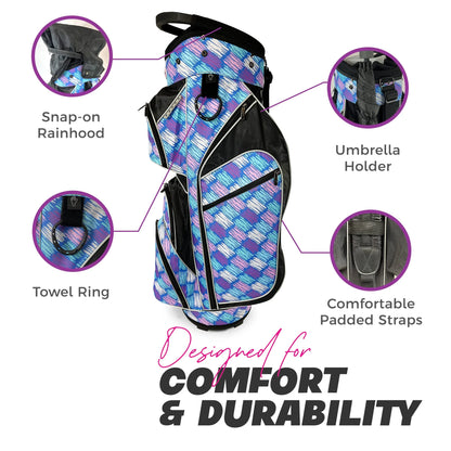Womens Golf - Taboo Fashions 14 Way Lightweight Ladies Cart Bag (Posh Pink)