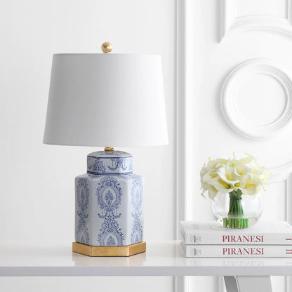 Safavieh Bodin Traditional 23 in. H Table Lamp, Blue/White, Set of 2
