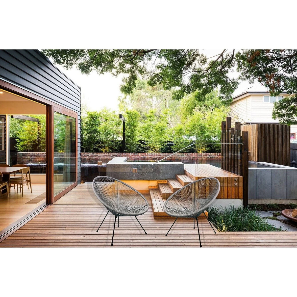 HighlanderHome Water-resistant Retro-modern Outdoor Acapulco Chair White