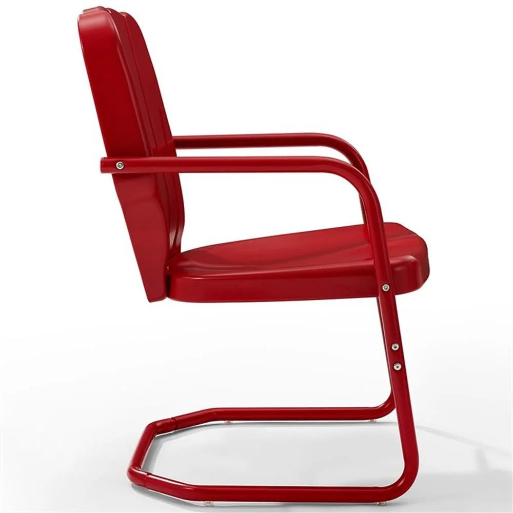 Crosley Ridgeland 2Pc Outdoor Metal Armchair Set - 2 Chairs-Color:Bright Red Gloss