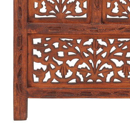 vidaXL Room Divider 4 Panel Folding Privacy Screen for Office Solid Wood Mango