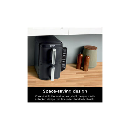 Ninja DoubleStack XL 2-Basket Air Fryer, DoubleStack Technology Cooks 4 Foods at Once, Space Saving Design, 10 QT, 4-in-1, Smart Finish & Match Cook, SL400