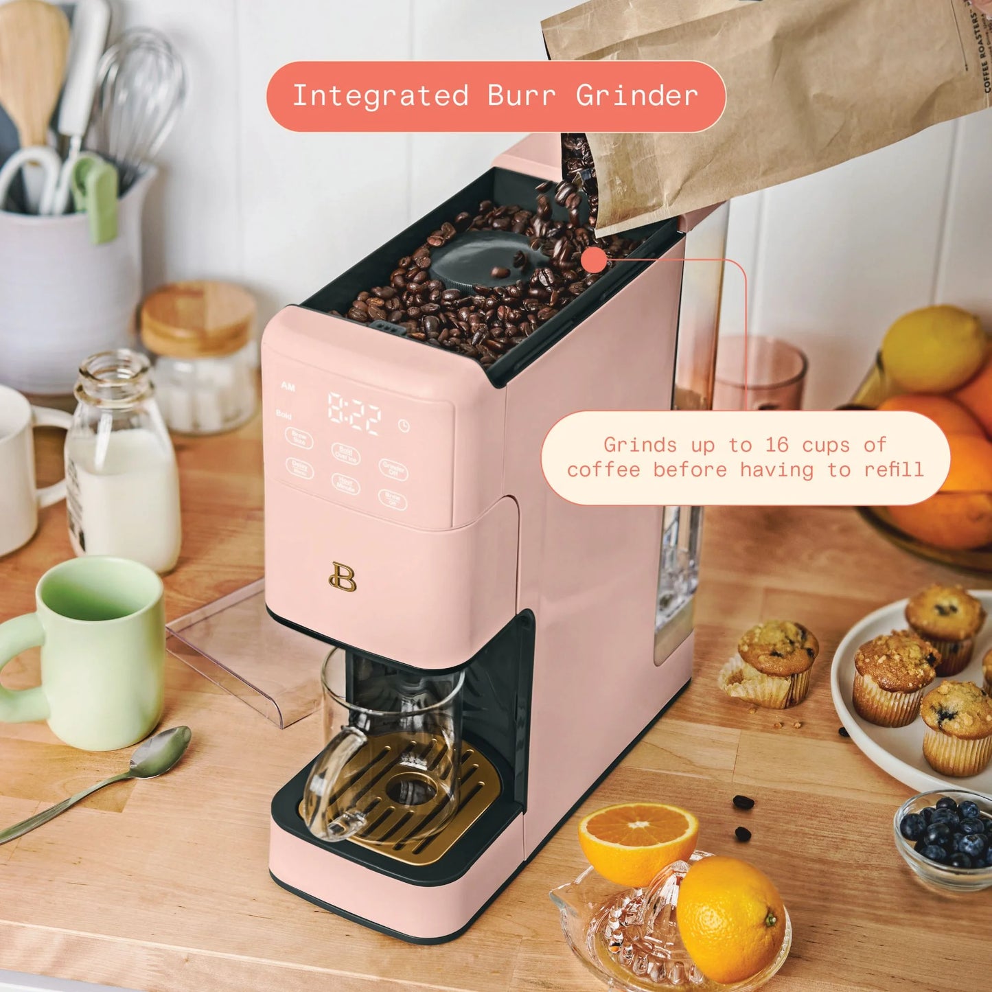 Beautiful Perfect Grind�?Programmable Single Serve Coffee Maker, White Icing by Drew Barrymore