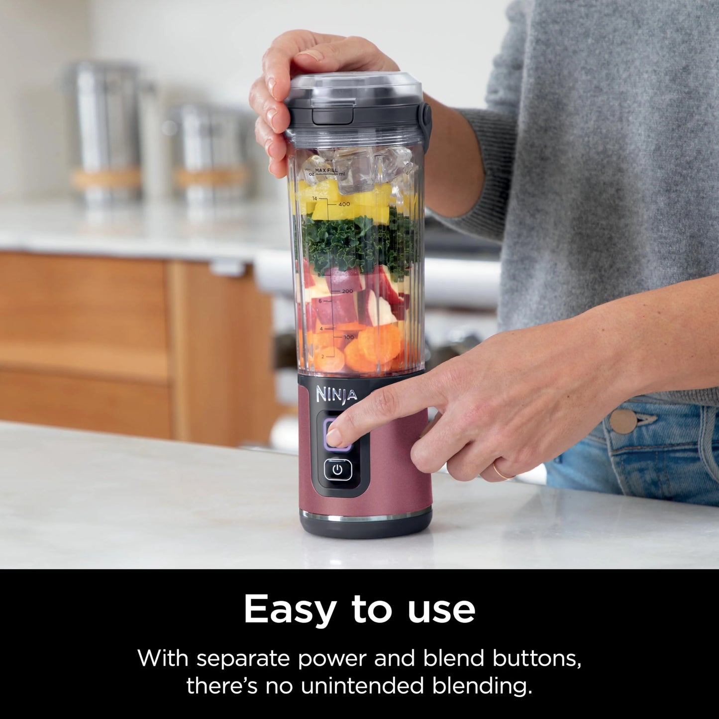 Ninja Blast Portable Blender, Cordless, 18oz. Vessel, Personal Blender for Shakes & Smoothies, BPA Free, Leakproof Lid & Sip Spout, USB-C Rechargeable, Dishwasher Safe Parts, Metallic Purple,