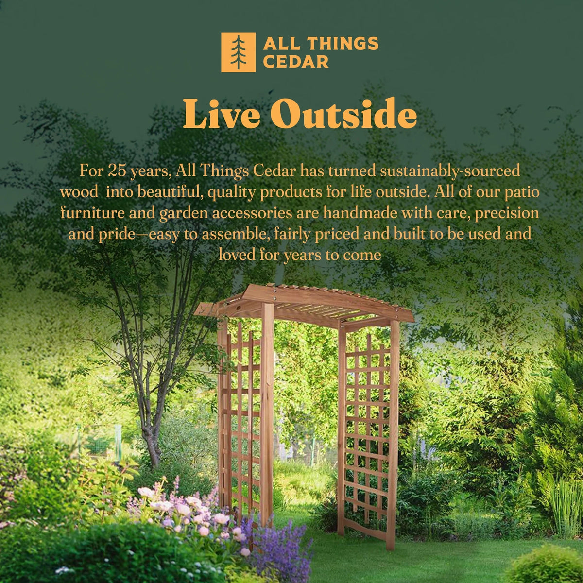All Things Cedar PA106 Pagoda Wedding Arbor - Elegant Garden Arch for Weddings and Landscapes