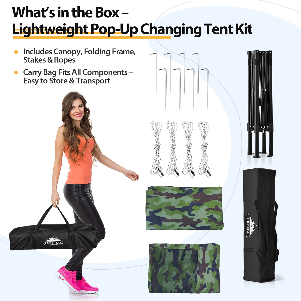 EAGLE PEAK Flex Ultra Compact 4 ft x 4 ft Pop-up Changing Room Canopy, Portable Privacy Cabana