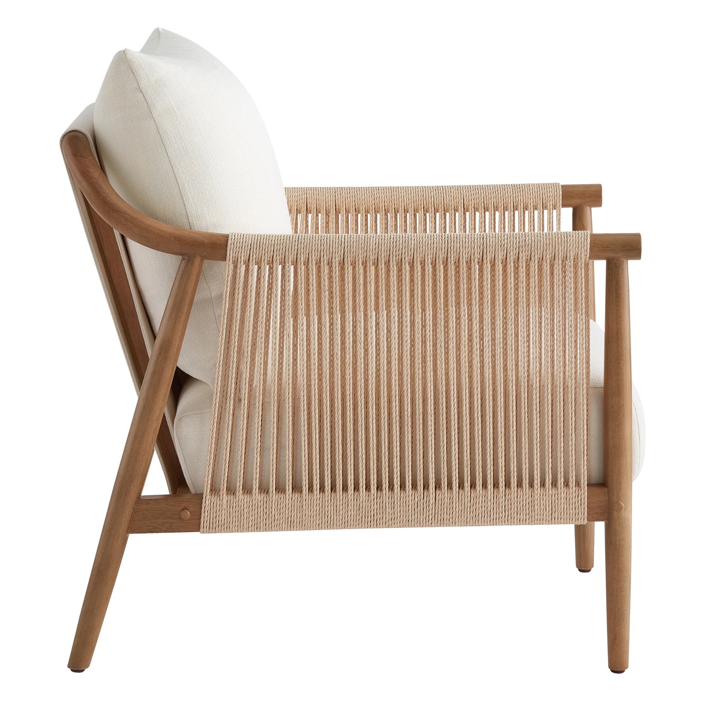 CHITA Modern Accent Chair, Braid Armchair Living Room Chair, Cream