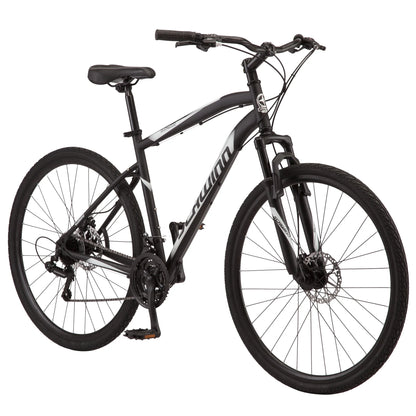 Schwinn 700c Glenwood Hybrid Bike, Adults +14 Years, Black, 21 Speeds