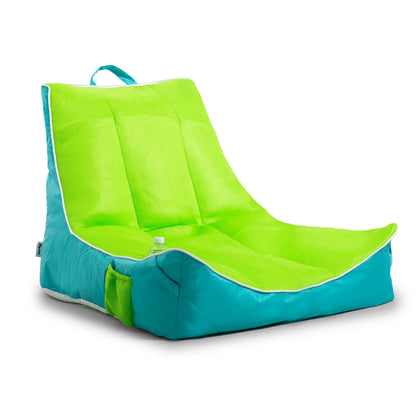 Big Joe Captain's Float No Inflation Needed Pool Lounger with Drink Holder, Blurred Blue Double Sided Mesh, Quick Draining Fabric, 3 feet