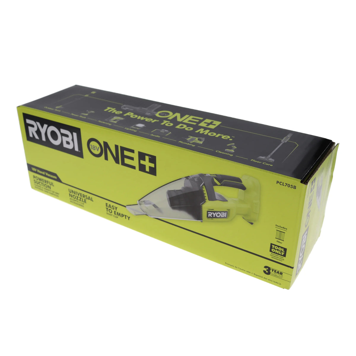 Ryobi PCL705B 18V ONE+ Cordless Multi-Surface Handheld Vacuum (Bare Tool) (12-Pack)
