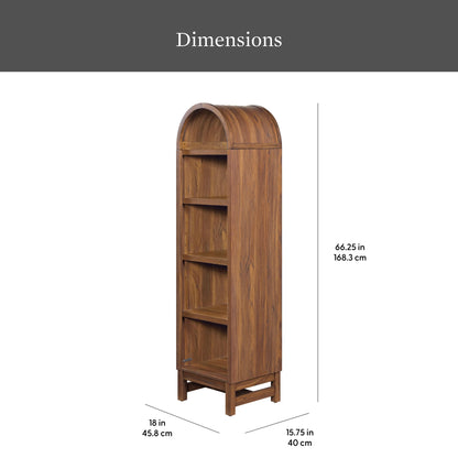 Better Homes & Gardens Juliet Narrow Arch Bookcase, Deep Green and Light Honey