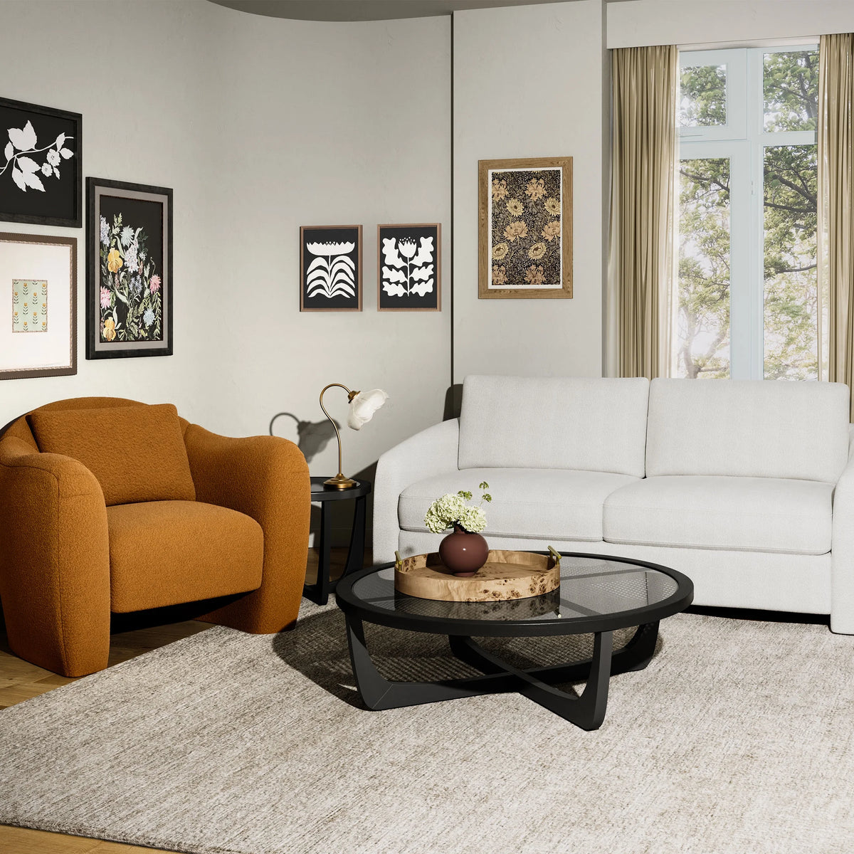 Beautiful Drew 72.2" Sofa by Drew Barrymore for Adults, Striped Linen