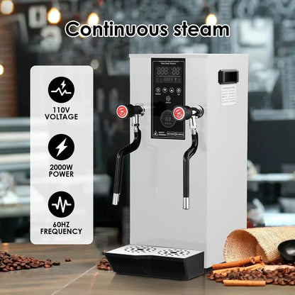 Commercial Milk Frother, 110V 1400W Automatic Foam Machine with LED Display for Coffee Shops (Black)