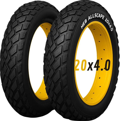 HEB ALLSCAPE Heavy Duty 20x4 Bike Tire + Tube - Includes 2 Tires for Optimal Performance