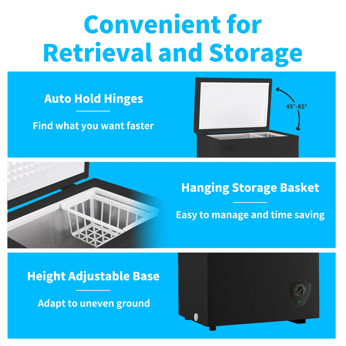 3.5 Cu.ft Freezer, Chest Freezer, Deep Freezer with Top Open Door