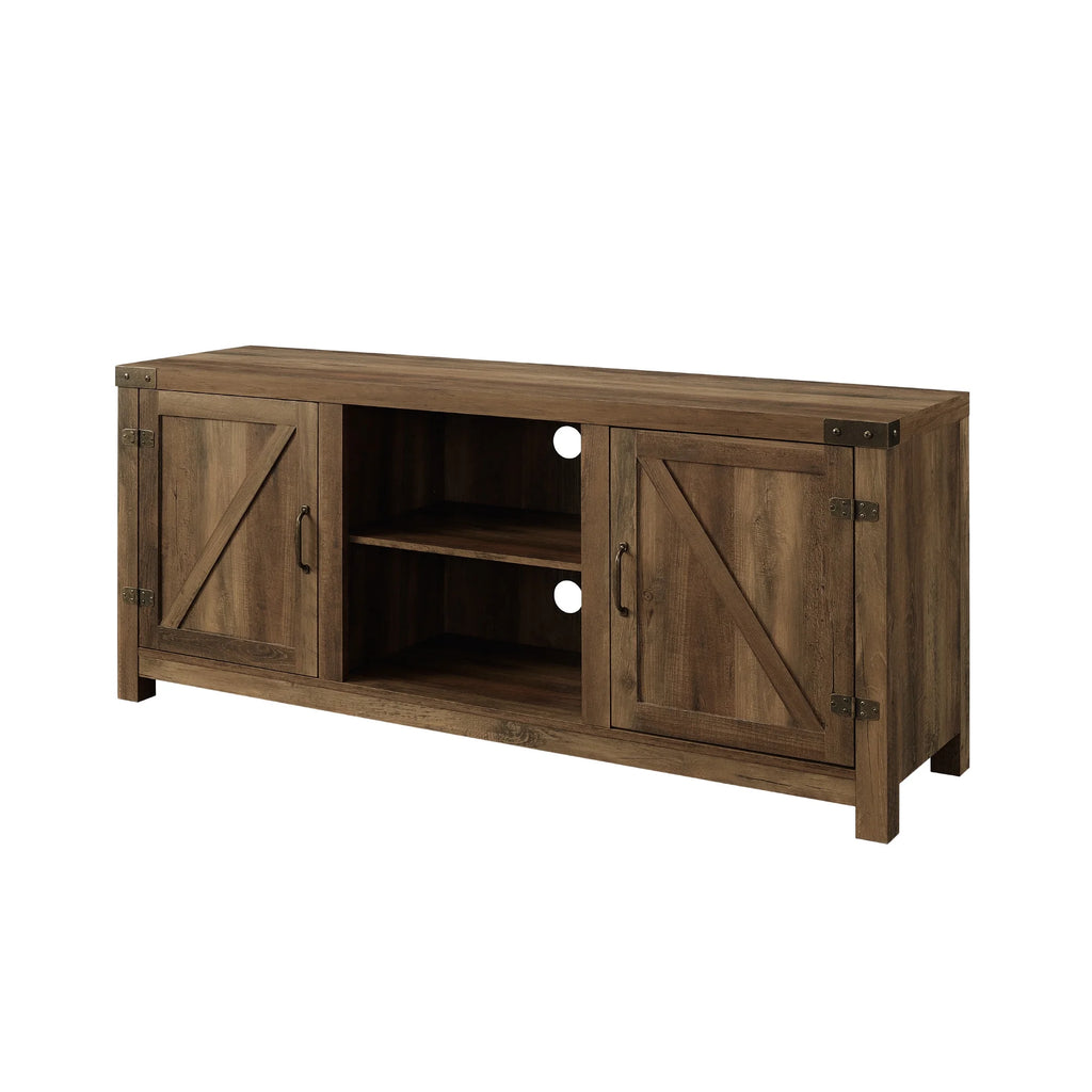 Walker Edison Modern Farmhouse Barn Door TV Stand for TVs up to 65", Grey Wash