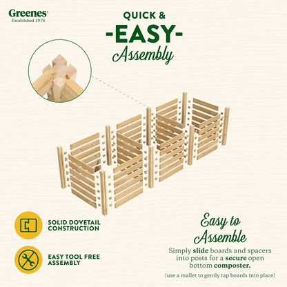 Greenes Fence Cedar Wood Composter 24" x 24" x 31", 77.3 gal.