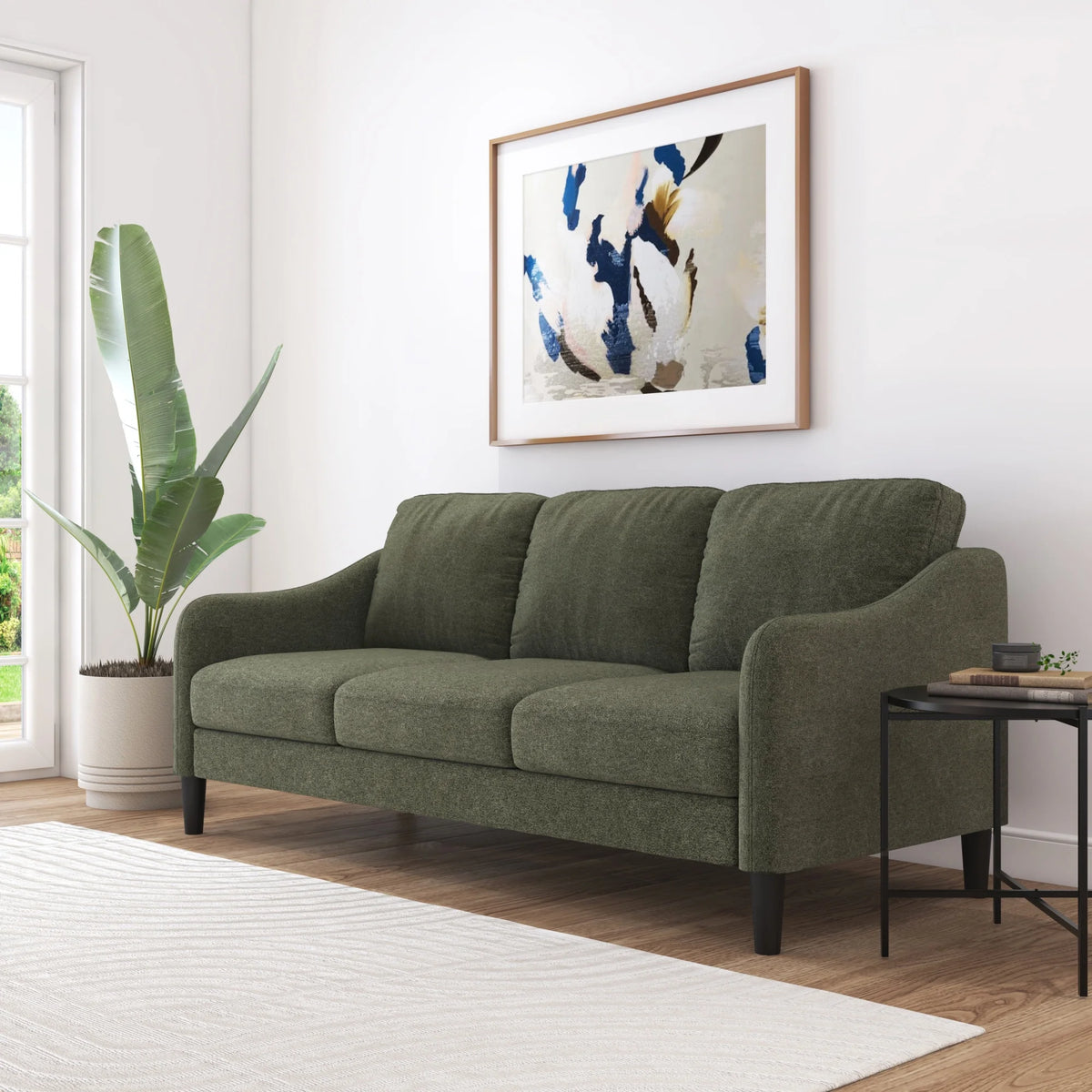 Mainstays Westley Swoop Arm Sofa, Burnt Orange