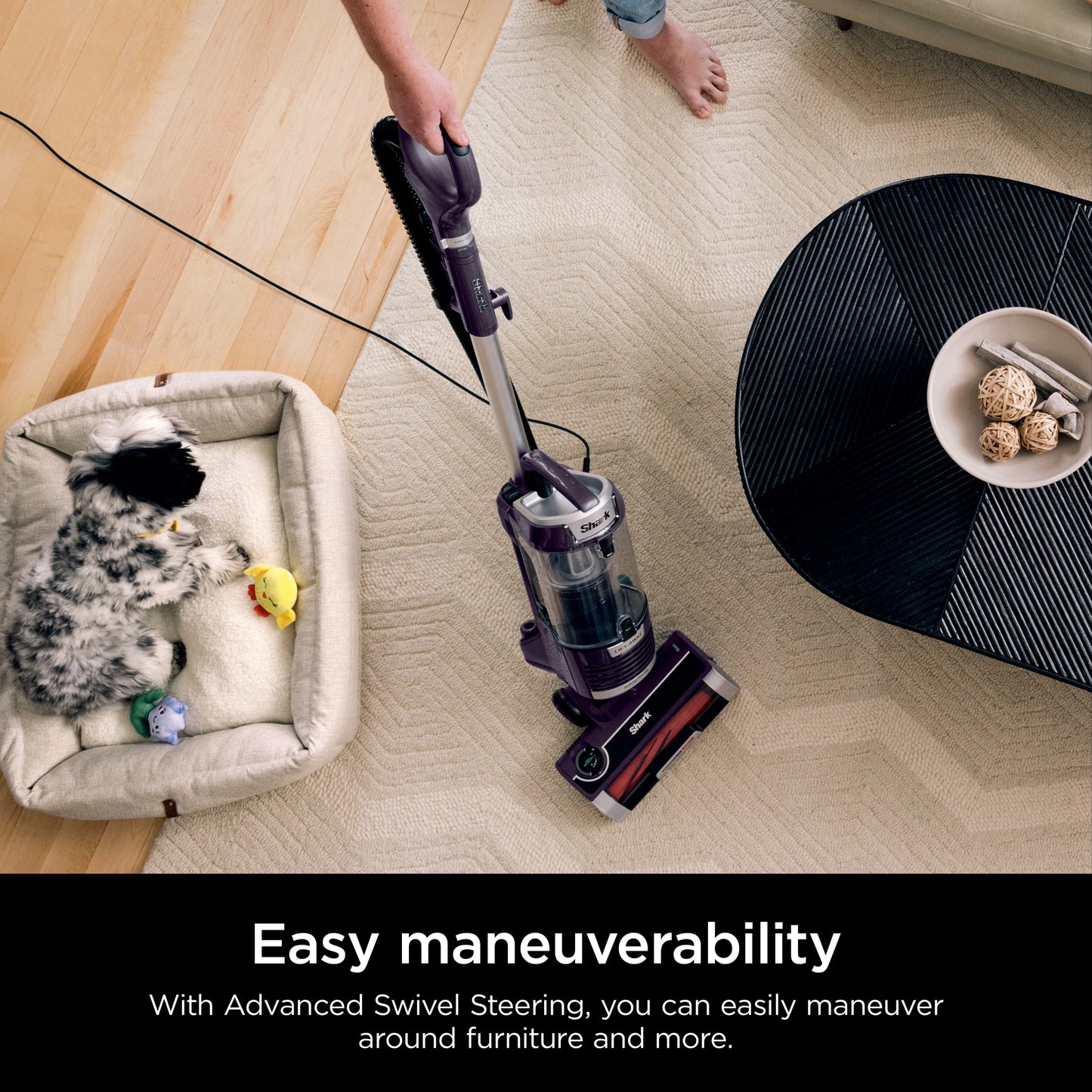 Shark Upright Vacuum, Lift-Away, Pet Friendly, Bagless, PowerFins HairPro & Odor Neutralizer Technology, Hard Floor and Carpet, Self Cleaning Brushroll, Anti Allergen &Swivel Steering , ZD550, Purple