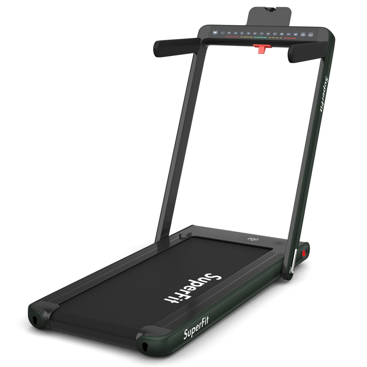 Gymax 2 in 1 Folding Treadmill 2.25HP Running Machine w/ Dual Display APP Control Black