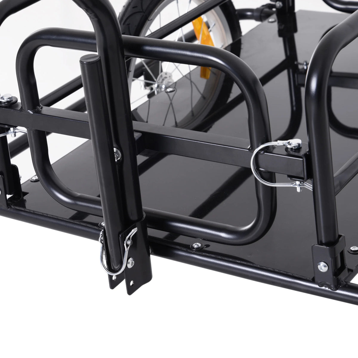 Aosom Foldable Bike Cargo Trailer Cart with Hitch, 88 lbs. Capacity, Black