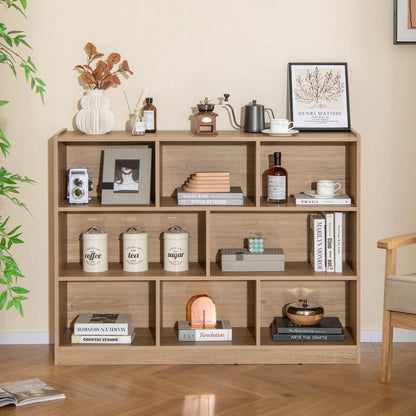 Costway 3-tier Open Bookcase 8-Cube Floor Standing Storage Shelves Display Cabinet White