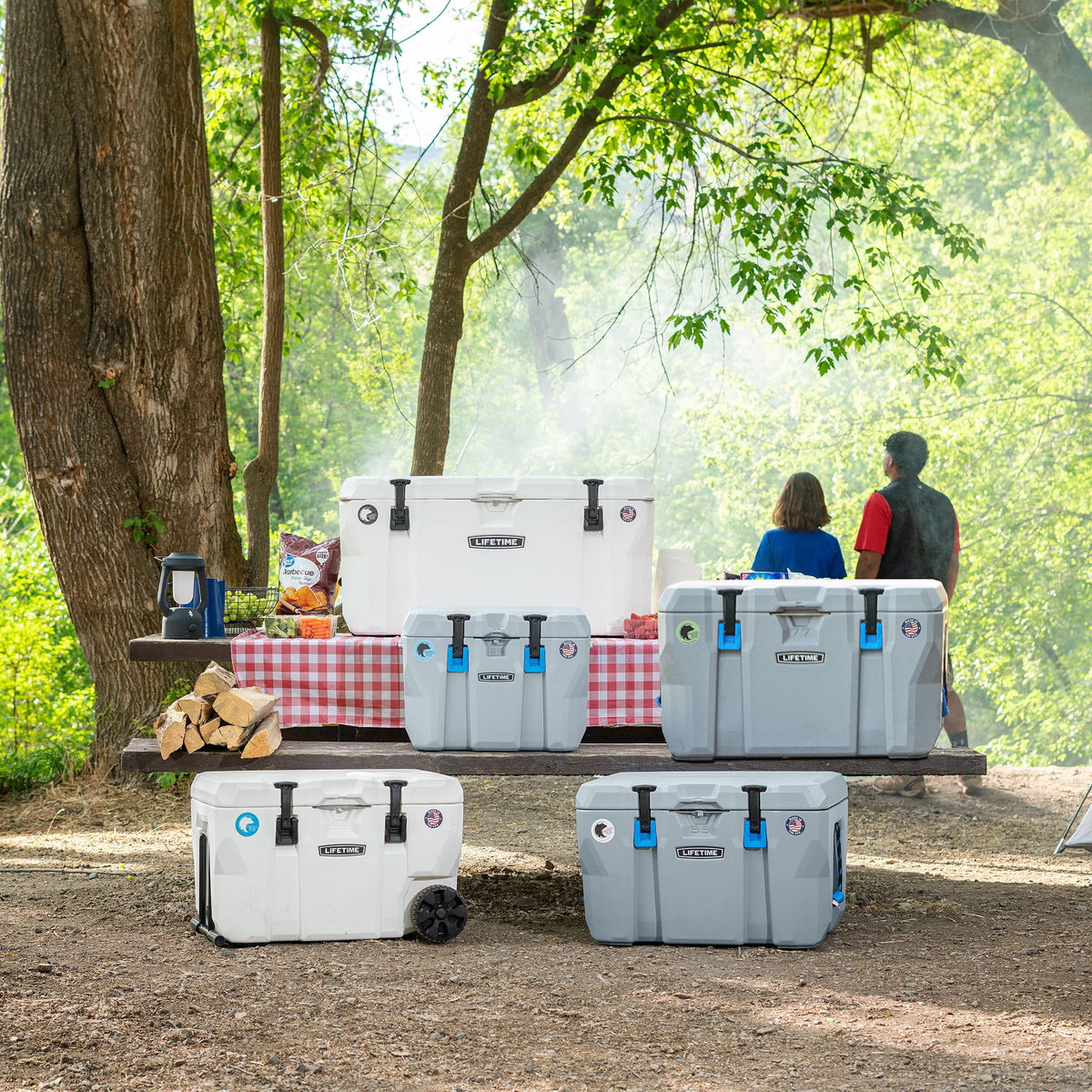 Lifetime 28 qt Bear-Resistant Camping Cooler, Premium High Performance, Ice Retention, Hard Cooler, 20 Can Capacity, Boulder Gray (91289)