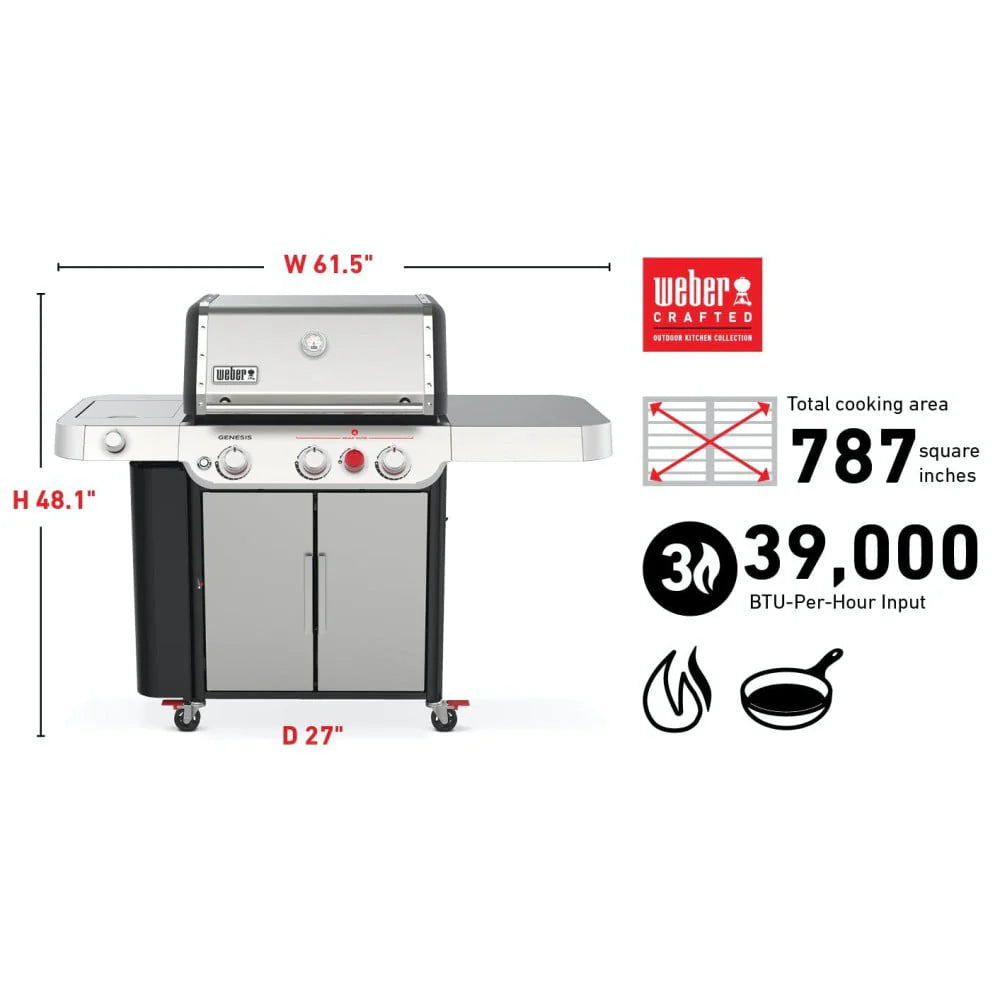Weber Genesis S-335 Grill Stainless Steel Liquid Propane Gas